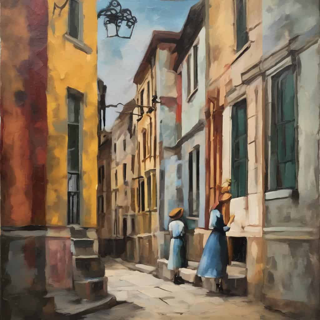 Ρεύμα αφηρημένης τέχνης, Cityscape, σύγχρονη ζωγραφική, έκφραση πέρα από την μορφή, αστικός πίνακας.